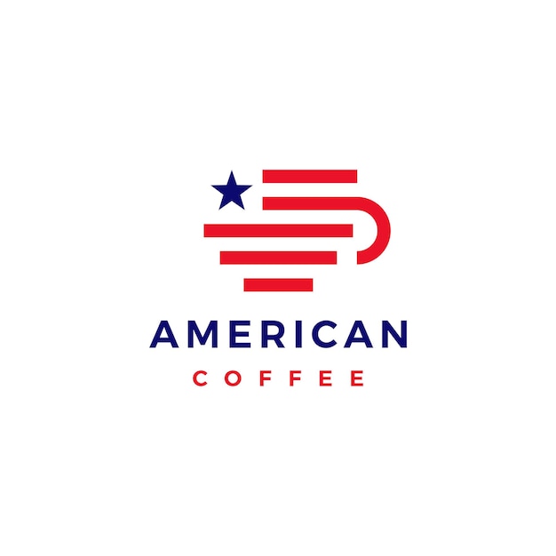 Vector plantilla de logotipo de café americano