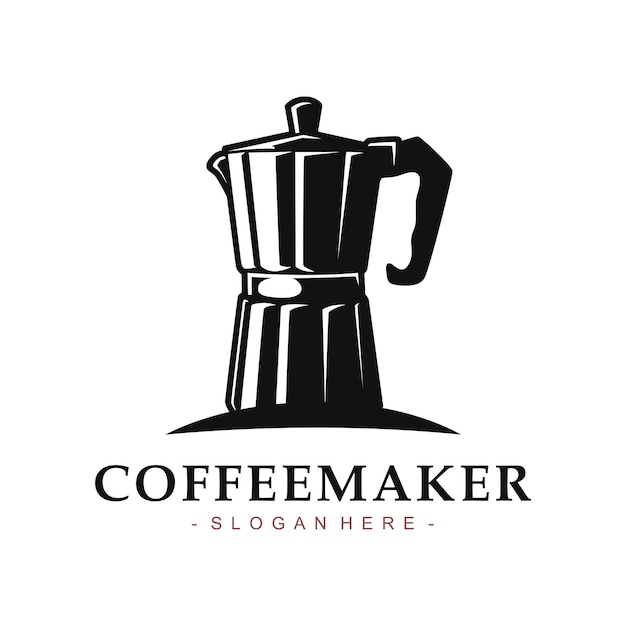 Plantilla de logotipo de café con concepto de olla moka