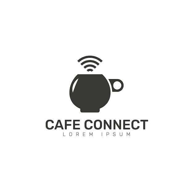 Plantilla de logotipo de cafe connect