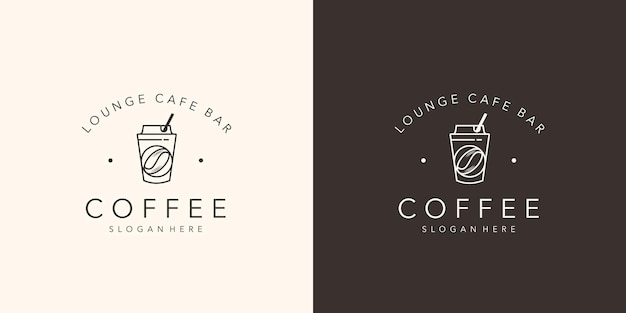 Plantilla de logotipo de café elegante. bar cafetería salón minimalista, cafetería, inspiración de estilo retro.