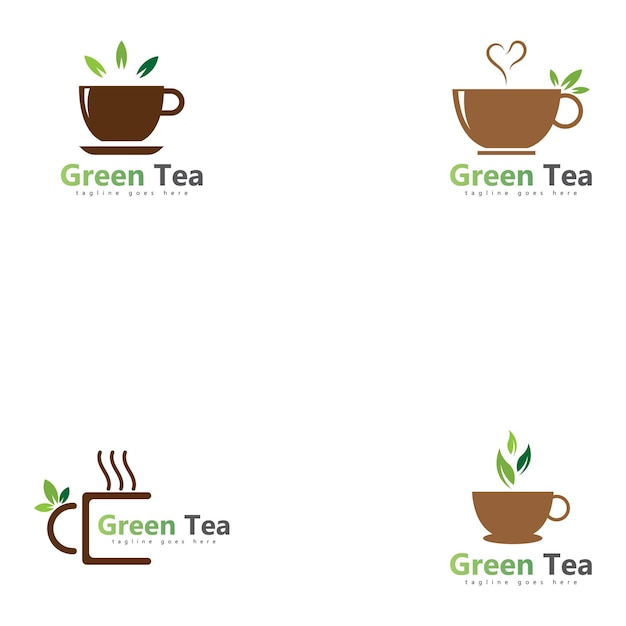 plantilla de logotipo de la cafetería diseño logotipo de té verde