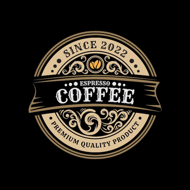 Plantilla de logotipo de cafetería vintage café espresso