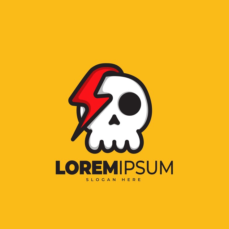 Vector plantilla de logotipo de calavera flash