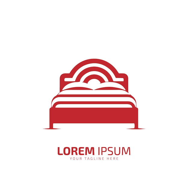 Plantilla de logotipo de cama Vector de icono de cama aislado