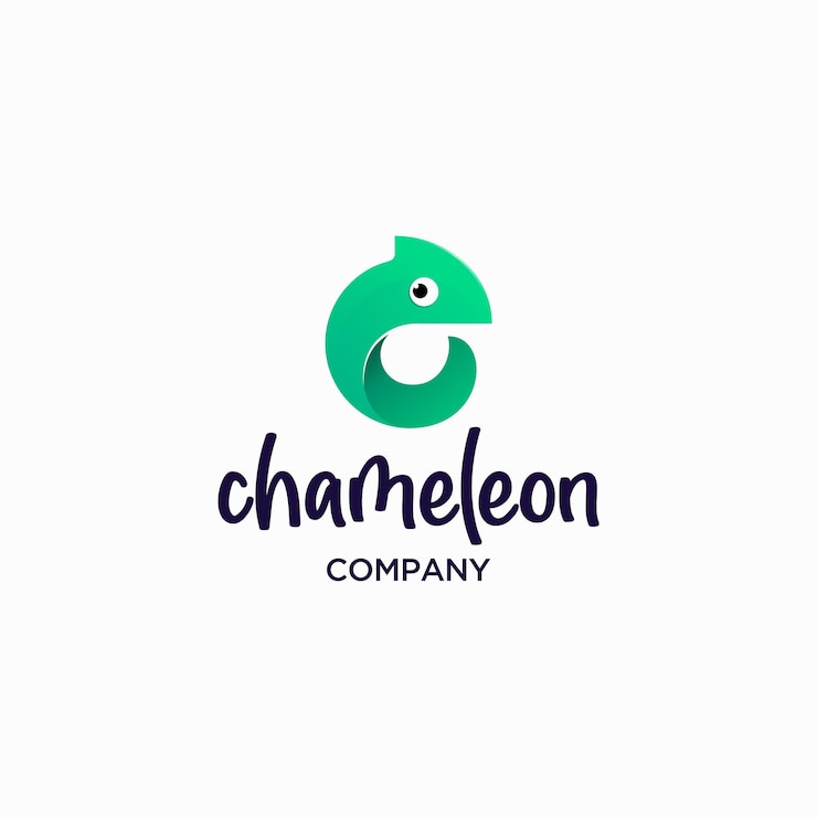 Vector plantilla de logotipo de camaleón en forma de círculo moderno