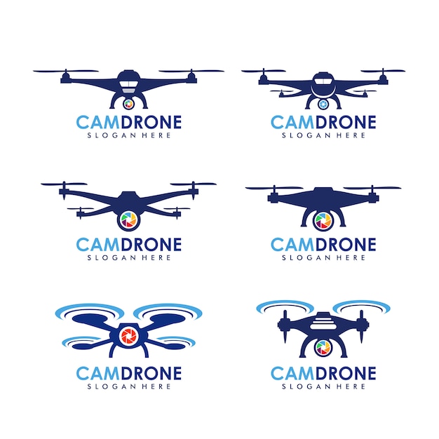 Vector plantilla de logotipo de cámara drone