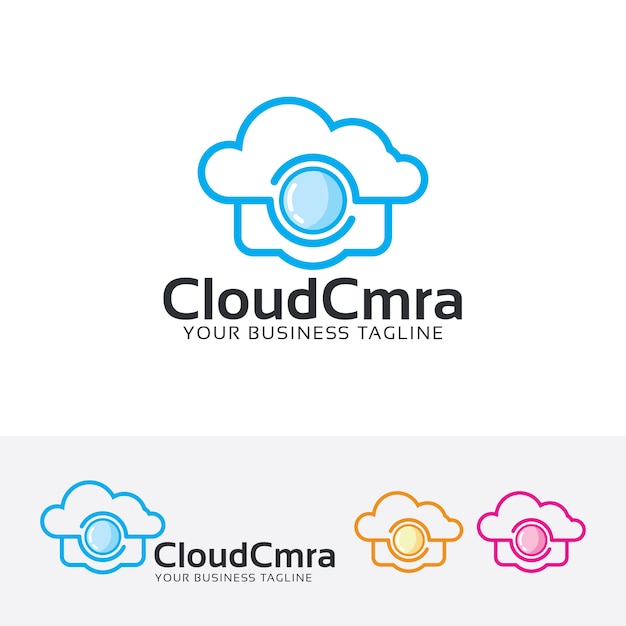 Plantilla de logotipo de cámara en la nube