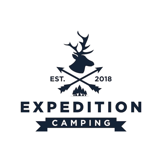 Plantilla de logotipo de camping expedición