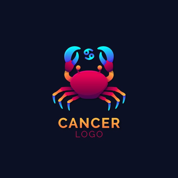 Vector plantilla de logotipo de cáncer degradado