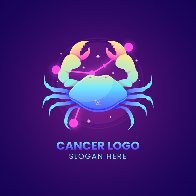 Vector plantilla de logotipo de cáncer degradado