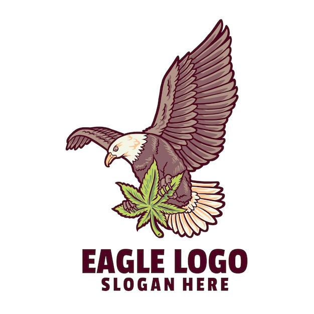 Plantilla de logotipo de cannabis eagle