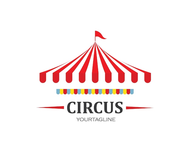 Plantilla de logotipo de carpa de circo ilustración vectorial