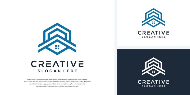 Plantilla de logotipo de casa abstracta