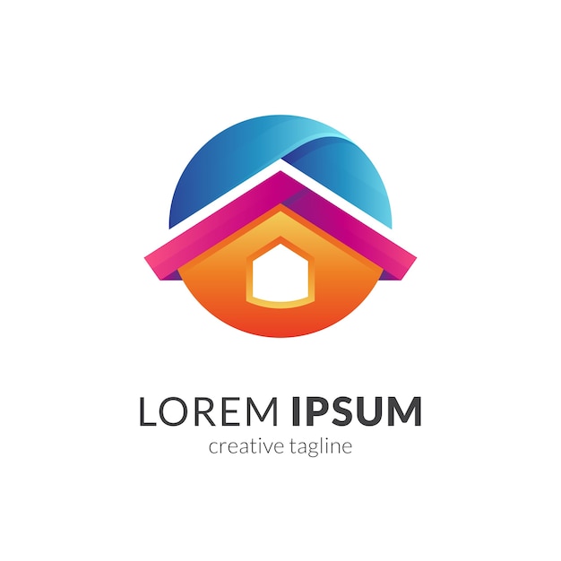 Plantilla de logotipo de casa abstracta