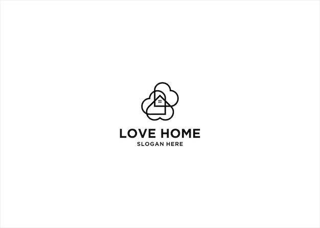 Plantilla de logotipo de casa de amor