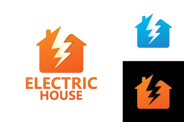 Plantilla de logotipo de casa eléctrica vector premium