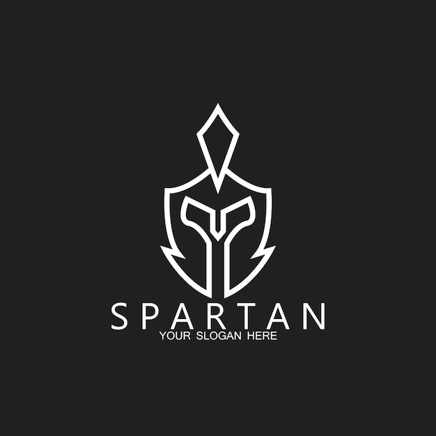 Plantilla de logotipo de casco espartano