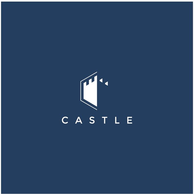 plantilla de logotipo de castillo Vector Premium