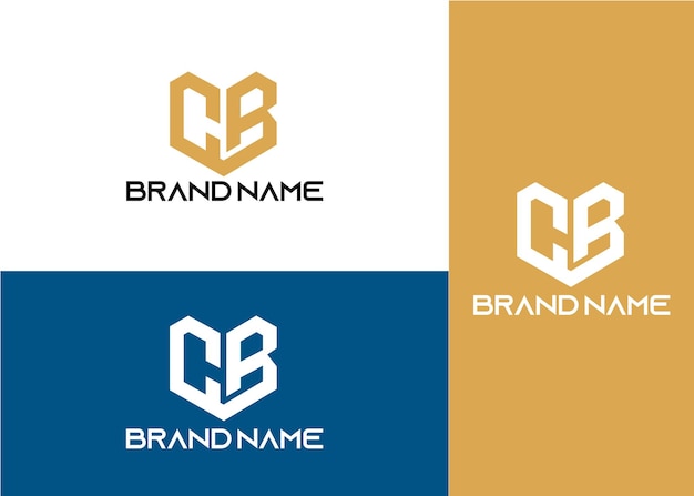 Plantilla de logotipo cb de letra inicial de monograma moderno