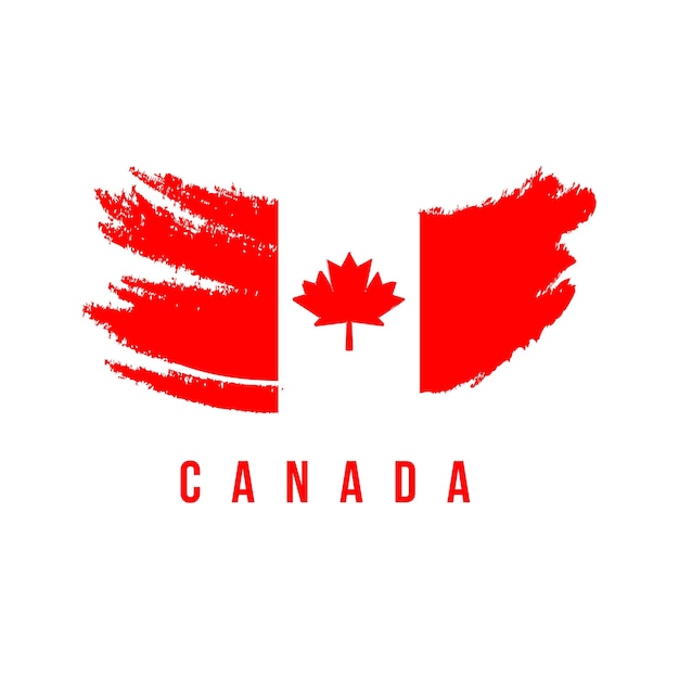 Plantilla de logotipo de cepillo de bandera de canadá