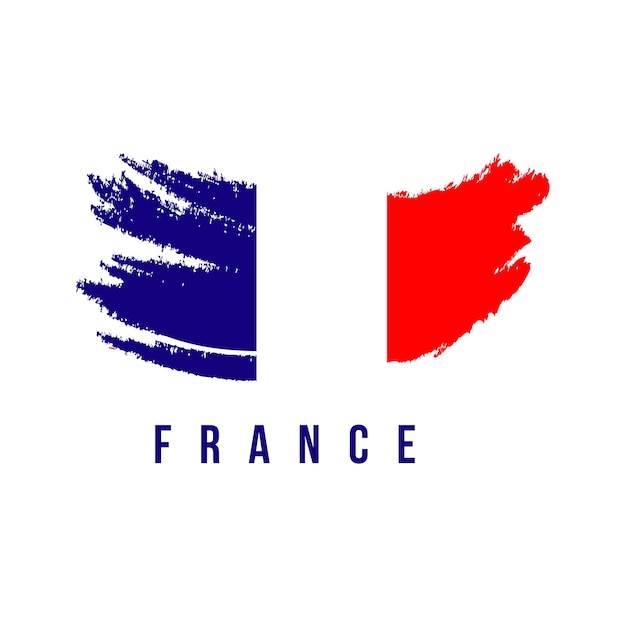 Plantilla de logotipo de cepillo de bandera de Francia