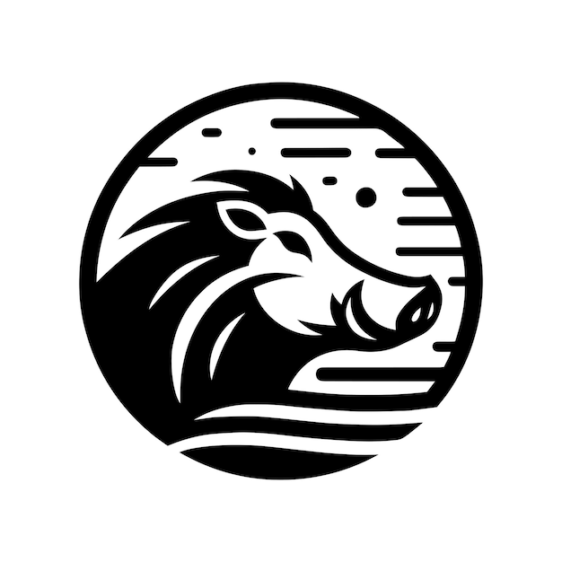 plantilla de logotipo de cerdo sargento icono de identidad de marca aislado gráfico vectorial abstracto 1