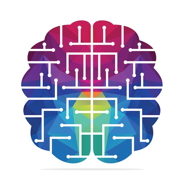 Plantilla de logotipo de cerebro digital de diseño de logotipo de conexión cerebral