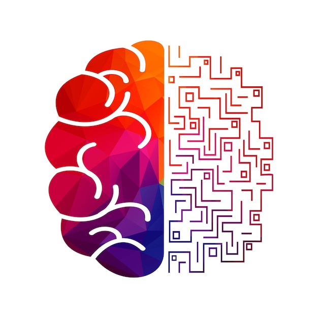 Plantilla de logotipo de cerebro digital de diseño de logotipo de conexión cerebral