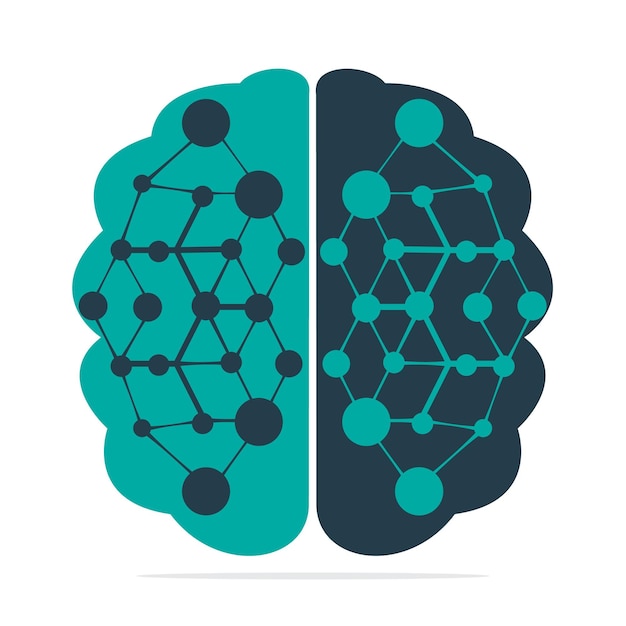 Plantilla de logotipo de cerebro digital de diseño de logotipo de conexión cerebral
