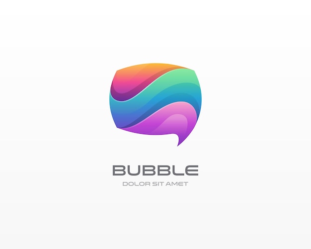 Plantilla de logotipo de chat de burbujas coloridas