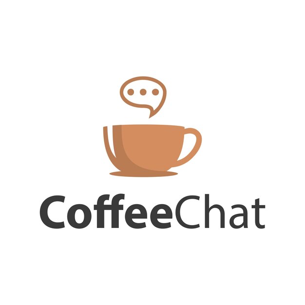 Plantilla de logotipo de chat de café