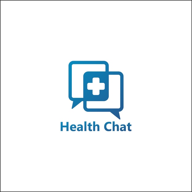 Plantilla de logotipo de chat médico vector premium