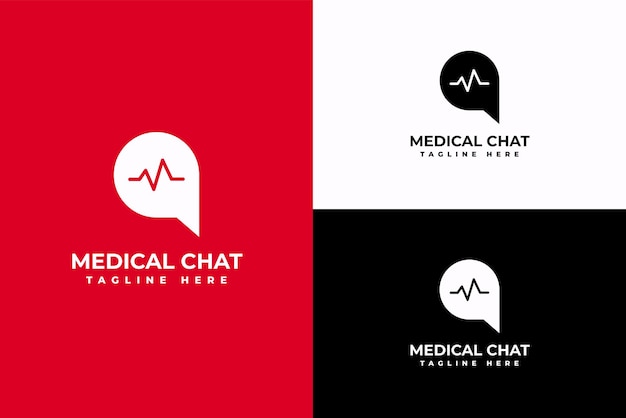 plantilla de logotipo de chat médico