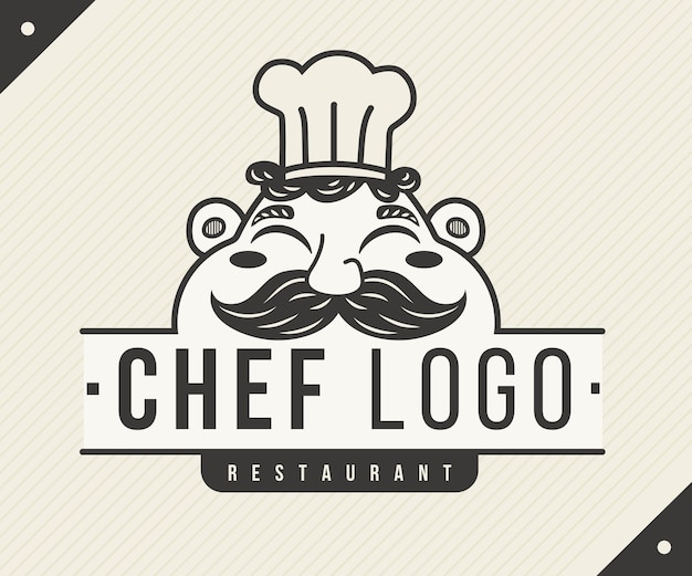 Plantilla de logotipo de chef detallada