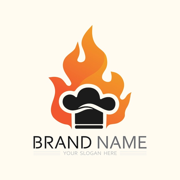 plantilla del logotipo del chef de sombrero