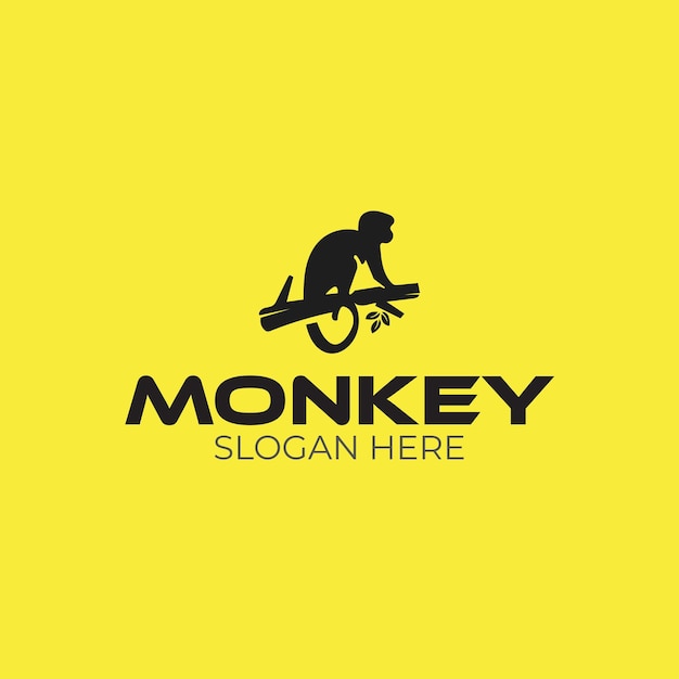 Plantilla de logotipo de chimpancé de logotipo de mono vectorial