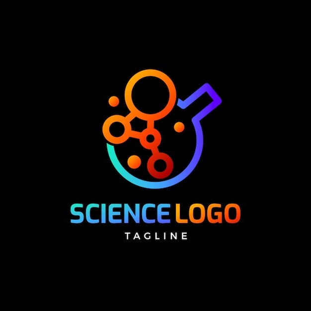 Plantilla de logotipo de ciencia degradado