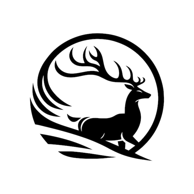 plantilla de logotipo de ciervo icono de identidad de marca aislado gráfico vectorial abstracto 1