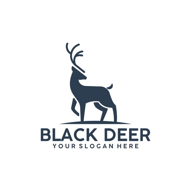 Plantilla de logotipo de ciervo negro