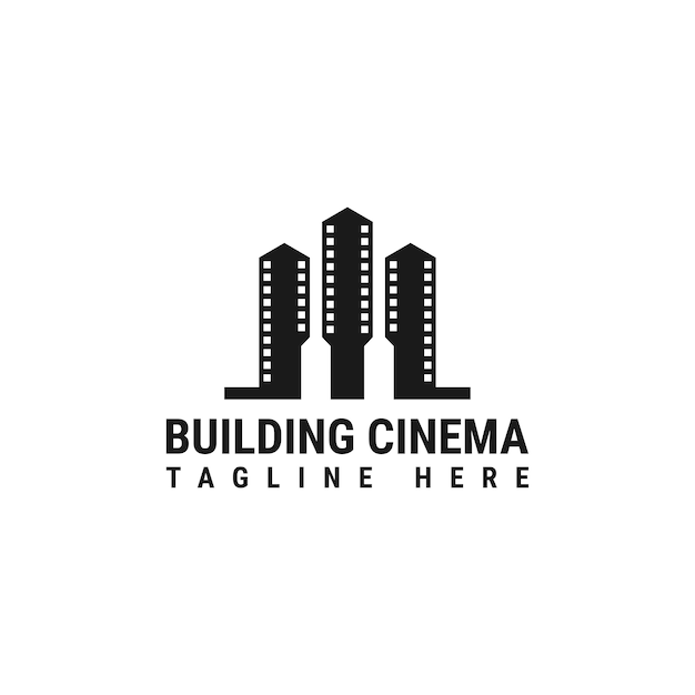 Plantilla de logotipo de cine de construcción