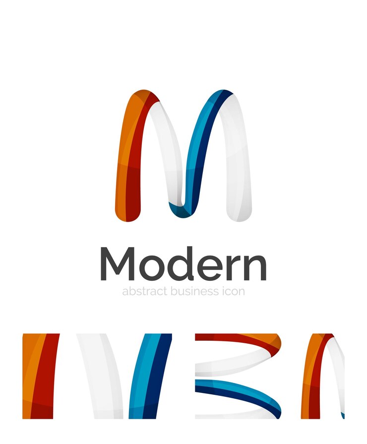 Vector plantilla de logotipo de cinta de remolino 3d abstracto con diseño de identidad corporativa de tarjeta de visita