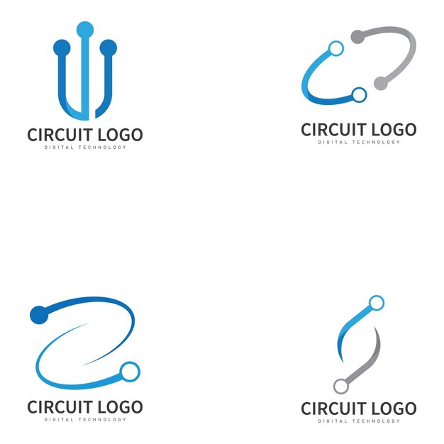 plantilla de logotipo de circuito diseño de ilustración de icono vectorial