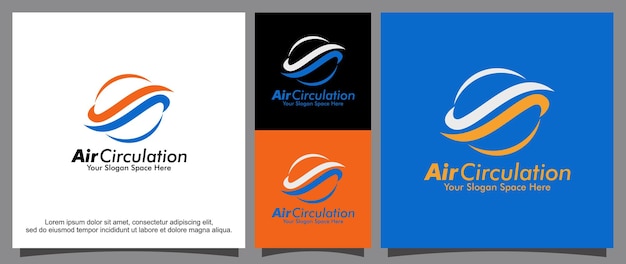 Plantilla de logotipo de circulación de aire moderno