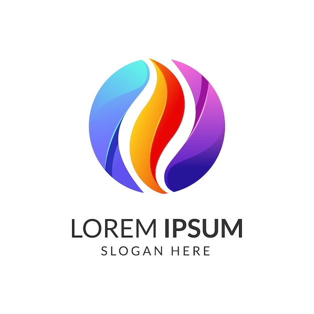 Plantilla de logotipo de círculo degradado con forma abstracta