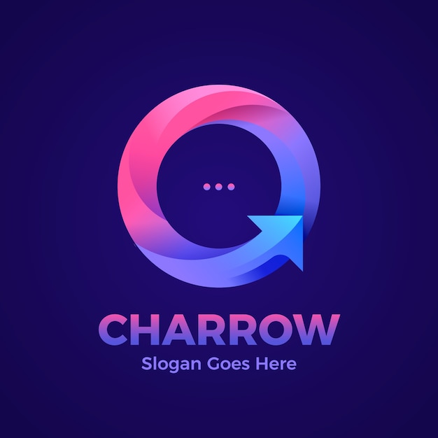 plantilla de logotipo de círculo de flecha abstracta con gradiente