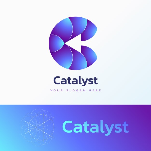 plantilla de logotipo de círculo de flecha abstracta con gradiente