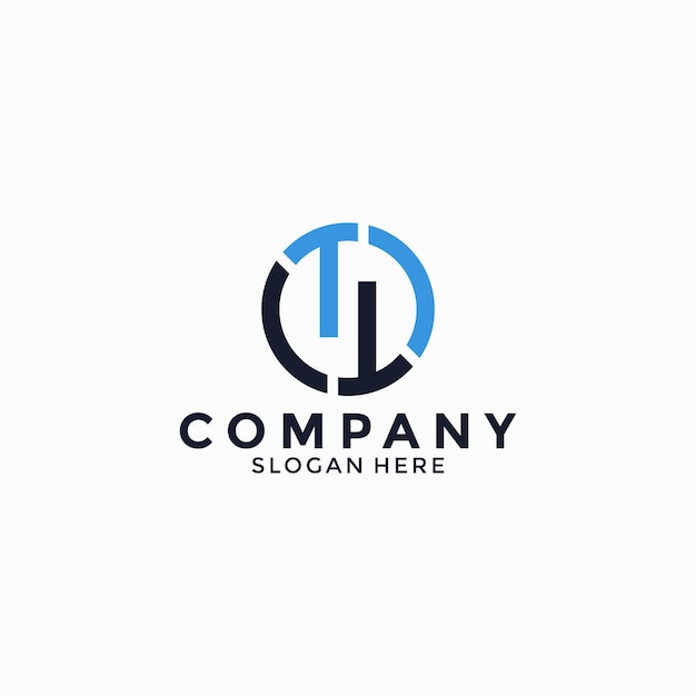 plantilla de logotipo de círculo de letra t