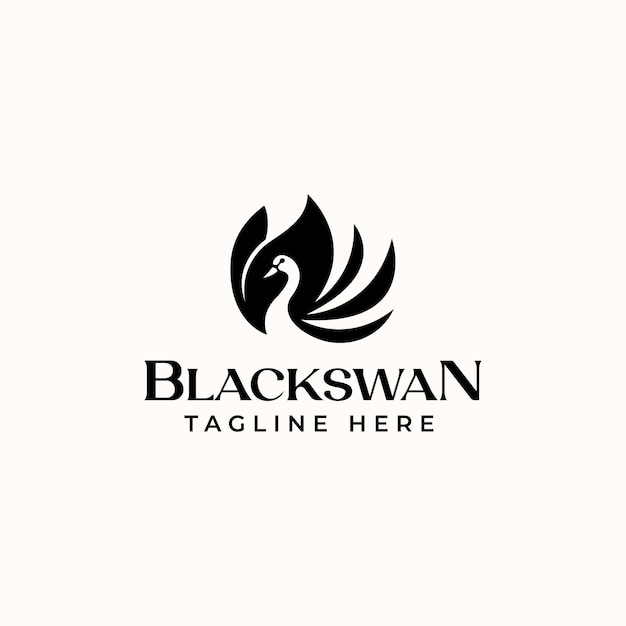 Plantilla de logotipo de cisne negro