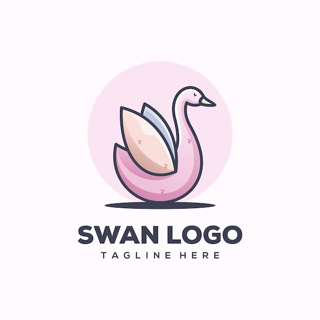 Plantilla de logotipo de cisne
