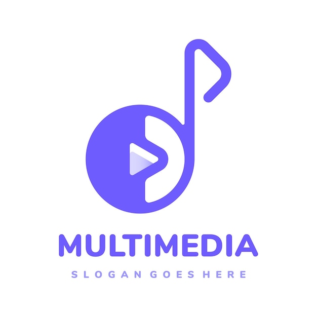 Plantilla de logotipo de clave de reproducción multimedia